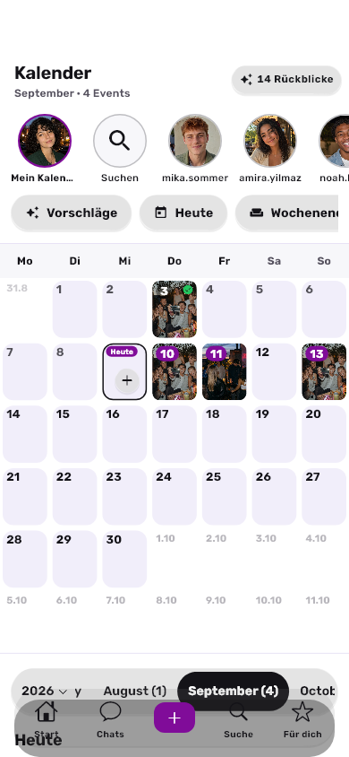 Randalo-Kalender mit der Markenfarbe Randalo-Lila im klassischen Stil, helle Darstellung.